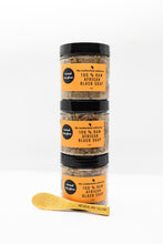 Load image into Gallery viewer, African Black Soap + Engraved Cosmetic Spoon