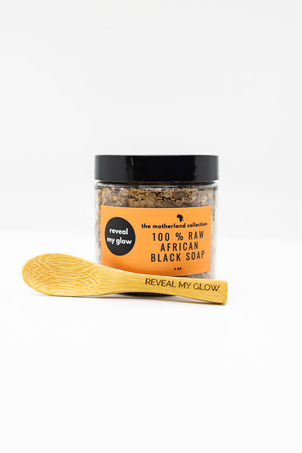 African Black Soap + Engraved Cosmetic Spoon